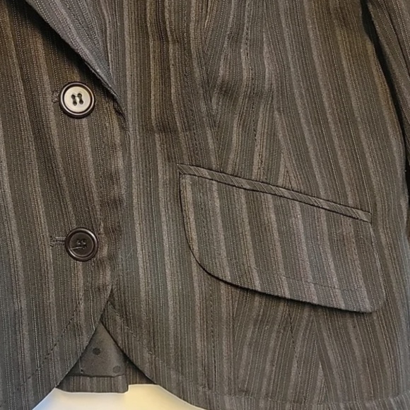 Trina Turk Micro Stripe Cropped Blazer Jacket 10 RARE - Picture 2 of 4